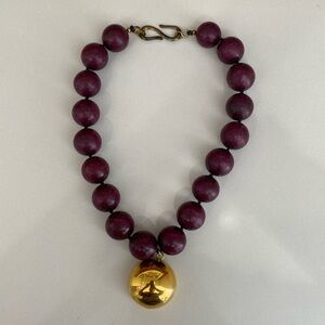 Plum Beaded Necklace